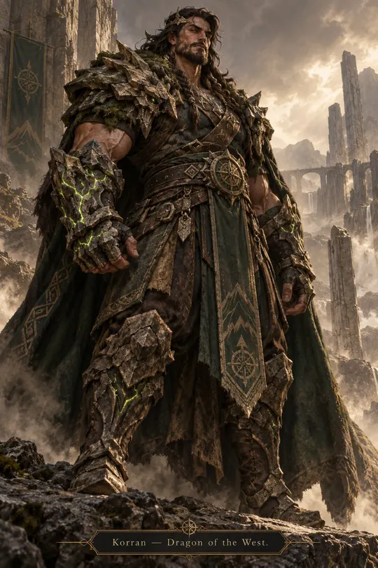 Korran, a formidable earth elemental warrior